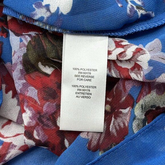 Elie Tahari Size Small Spring Blossom Print Sheer Chiffon Long Sleeve Blouse NWT - Picture 6 of 11